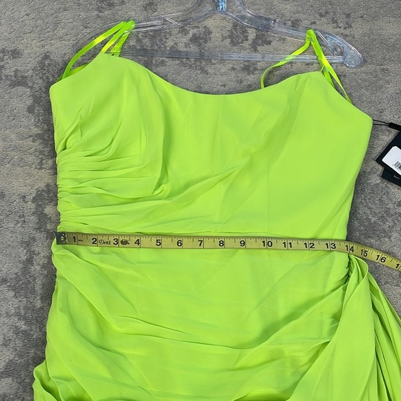 NWT Ieena for Mac Duggal 56005 Draped Skirt Strapless Corset Dress Lime Sz 8 - Picture 12 of 15